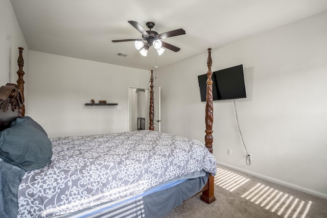 18724 Carrizo Trl, Magnolia, TX 77355 - bedroom featuring carpet floors, baseboards, and a ceiling fan