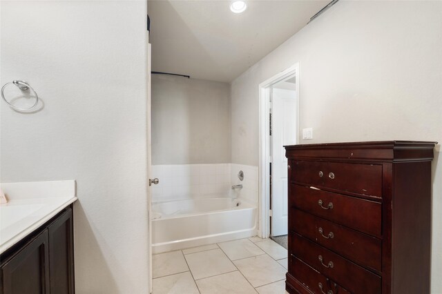 2910 High Garden Ln, Fresno, TX 77545 - full bathroom with a garden tub, tile patterned floors, and vanity