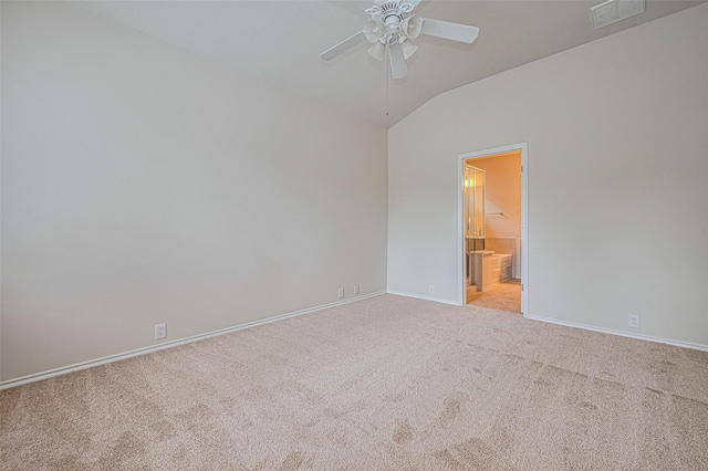 24511 Carlton Springs Ln, Katy, TX 77494 - carpeted spare room featuring ceiling fan, baseboards, and lofted ceiling