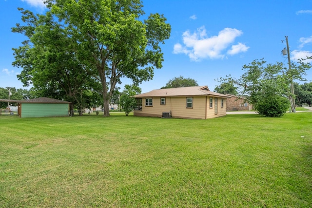 21 Clearview St, Point Blank, TX 77364 - view of green lawn with central AC