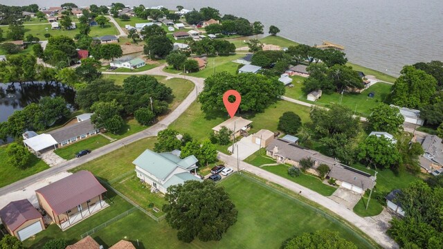 21 Clearview St, Point Blank, TX 77364 - aerial overview of property's location featuring nearby suburban area and a nearby body of water