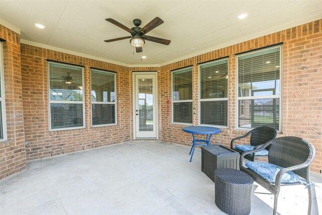 5746 Bobwhite Trl, Manvel, TX 77578 - view of patio / terrace featuring ceiling fan