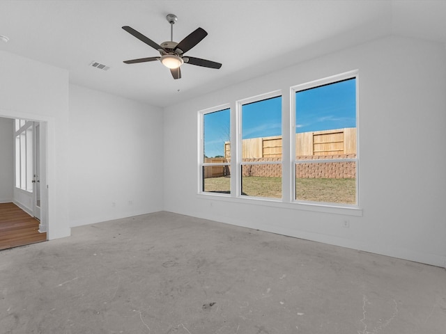 14674 Hereford Grove Ln, Montgomery, TX 77316 - empty room with unfinished concrete flooring and ceiling fan