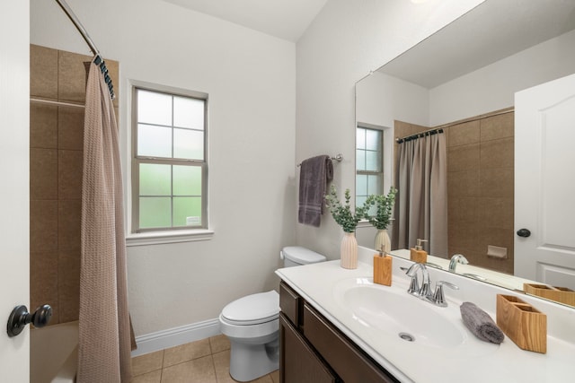 5106 Hardy St, Houston, TX 77009 - full bathroom featuring toilet, healthy amount of natural light, vanity, and tile patterned floors