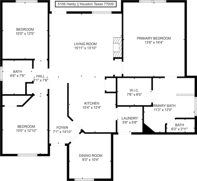 5106 Hardy St, Houston, TX 77009 - floor plan / room layout