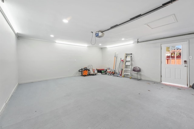 2407 Rambling Brook Dr, Spring, TX 77373 - garage featuring a garage door opener, recessed lighting, and baseboards