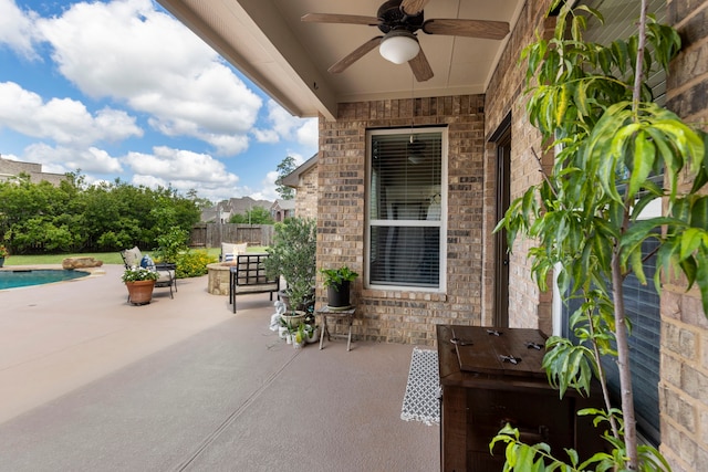 6871 Adrienne Arbor Dr, Spring, TX 77389 - view of patio featuring a ceiling fan
