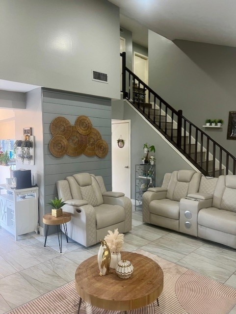 17102 Dewgrass Dr, Houston, TX 77060 - living area featuring stairs
