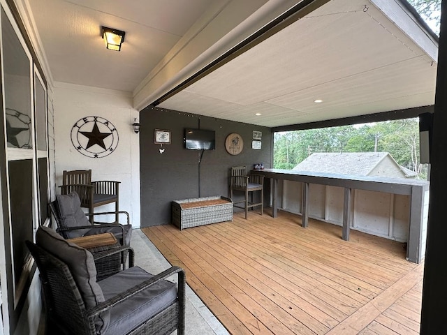 12148 Brazos Dr, Willis, TX 77378 - view of wooden terrace