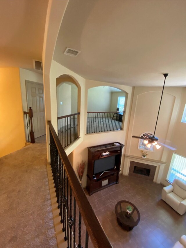 15 S Marshside Pl, Spring, TX 77389 - corridor with an upstairs landing and carpet flooring