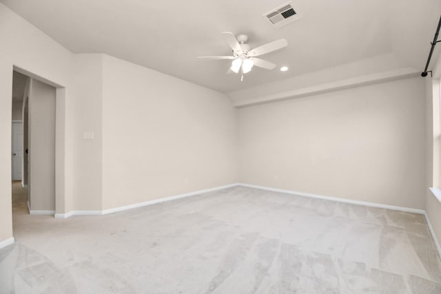 14542 Northern Mountain Ct, Houston, TX 77090 - unfurnished room with a ceiling fan, light colored carpet, baseboards, and recessed lighting