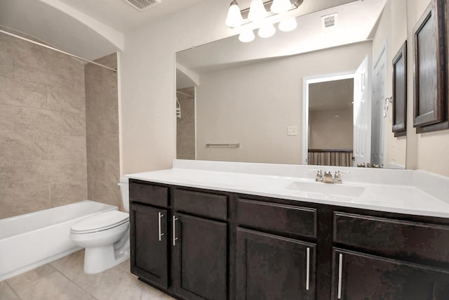 14542 Northern Mountain Ct, Houston, TX 77090 - full bath featuring toilet, tile patterned floors, vanity, and  shower combination