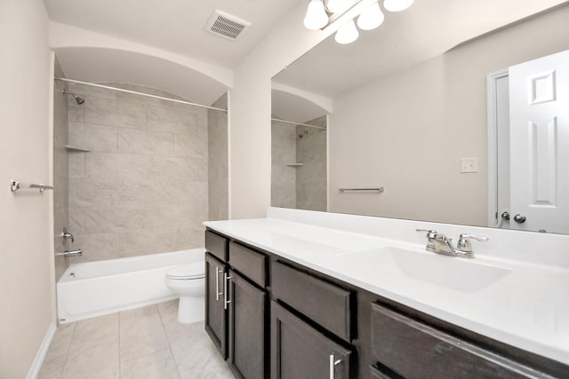 14542 Northern Mountain Ct, Houston, TX 77090 - bathroom with toilet, baseboards, vanity, and shower / tub combination