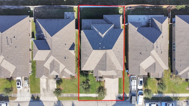 14542 Northern Mountain Ct, Houston, TX 77090 - aerial view of residential area with property parcel outlined