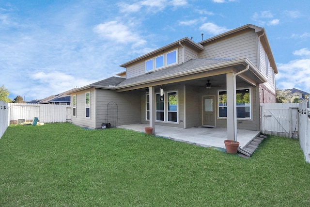 14542 Northern Mountain Ct, Houston, TX 77090 - rear view of property with ceiling fan, a patio, and a gate