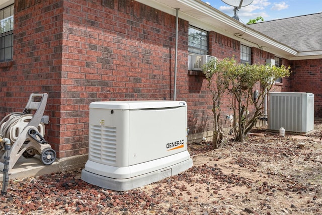 416 State Highway 21 E, Crockett, TX 75835 - exterior view of a power unit, brick siding, central AC, and roof with shingles