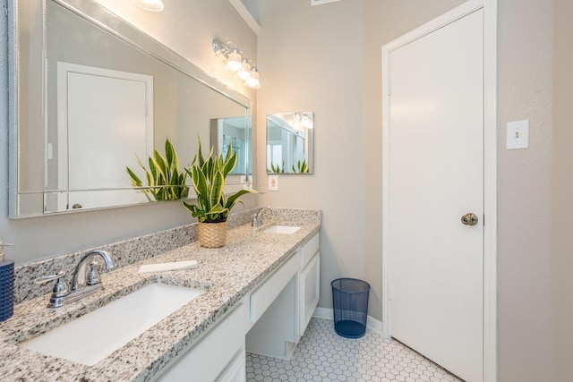 16014 Sweet Fern St, Houston, TX 77070 - full bath with baseboards and double vanity