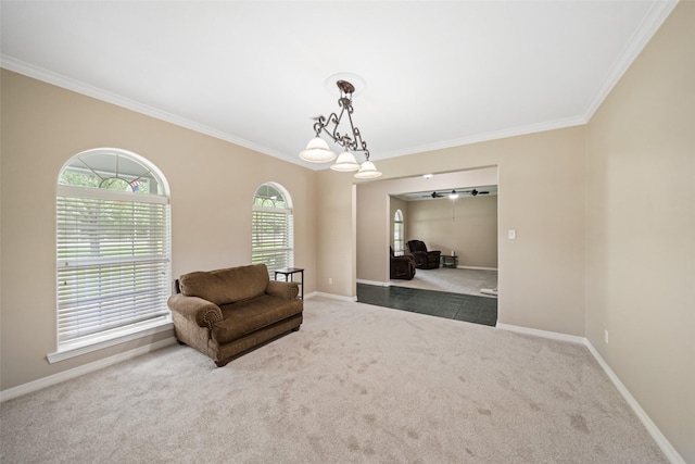 20103 Faye St, Tomball, TX 77377 - sitting room with carpet, ornamental molding, and baseboards