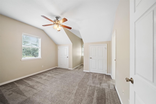 20103 Faye St, Tomball, TX 77377 - bonus room featuring carpet, ceiling fan, lofted ceiling, and baseboards