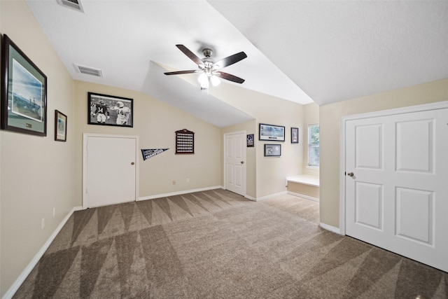20103 Faye St, Tomball, TX 77377 - bonus room featuring carpet floors, lofted ceiling, a ceiling fan, and baseboards