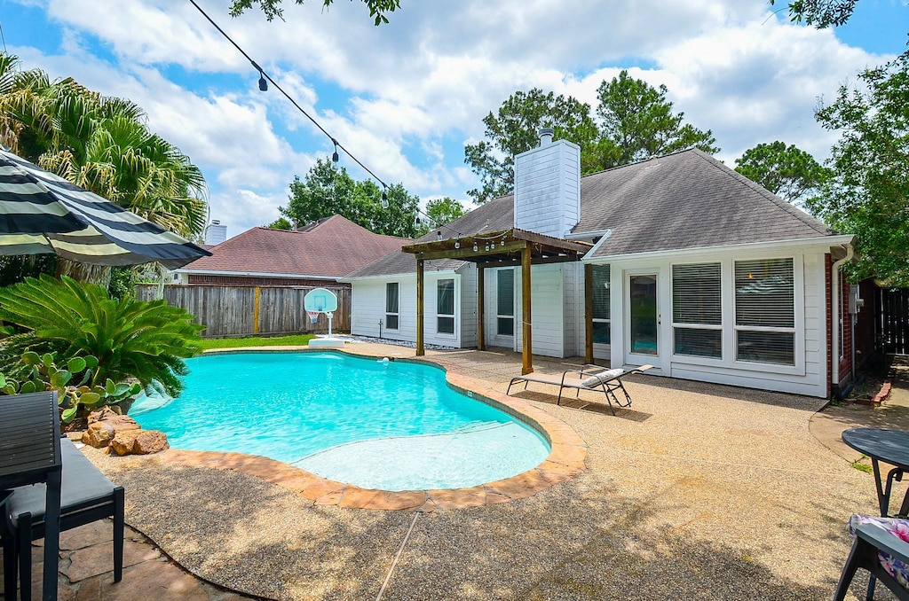 19126 Cotton Gin Dr, Katy, TX 77449 - view of pool with a patio and a fenced backyard