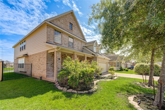 2831 Lake Villa Dr, Missouri City, TX 77459 - view of home's exterior featuring brick siding, concrete driveway, and an attached garage