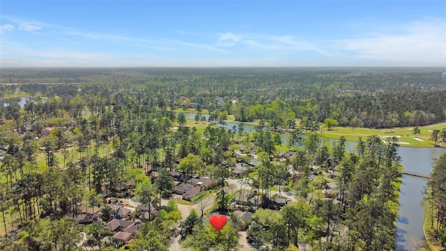 3114 Breezy Pines Ct, Kingwood, TX 77339 - view of property location with a forest, a nearby body of water, and a golf course