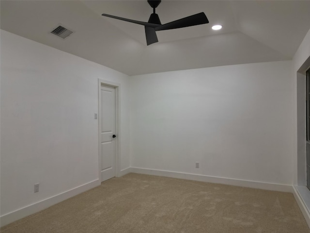 2225 W Clare St, Deer Park, TX 77536 - unfurnished room featuring ceiling fan, light colored carpet, baseboards, and recessed lighting