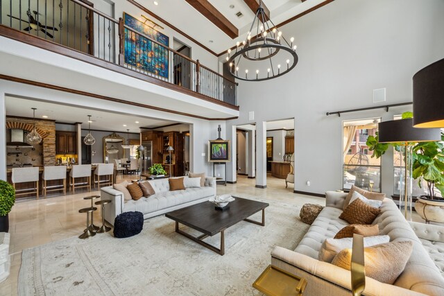 2919 Auburn Path, Sugar Land, TX 77479 - community lobby with a towering ceiling, recessed lighting, and beam ceiling