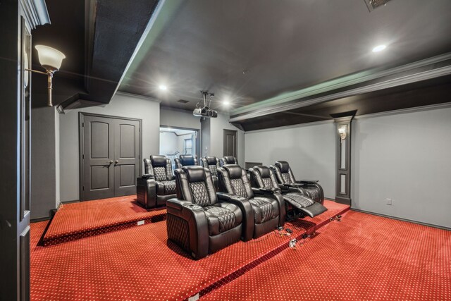 2919 Auburn Path, Sugar Land, TX 77479 - cinema featuring carpet floors and recessed lighting