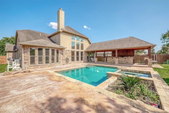 3307 Big Sky Pass, Missouri City, TX 77459 - view of pool with a patio area, a gazebo, and a pool with connected hot tub