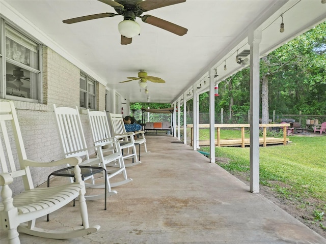 4420 Shady Ln, Huntsville, TX 77320 - view of patio featuring a ceiling fan