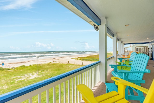 998 Austin Dr, Gilchrist, TX 77617 - balcony featuring view of water and beach