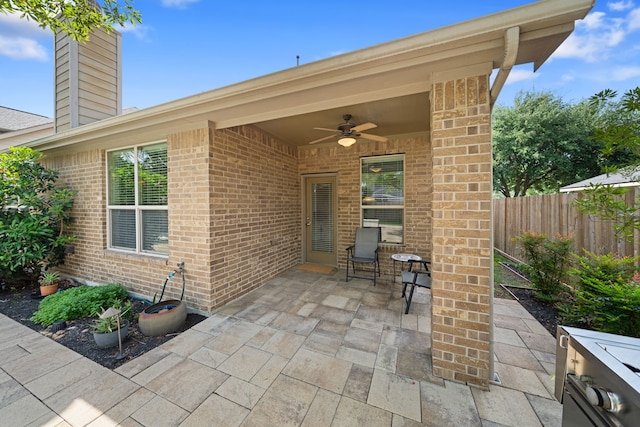4307 Countrypines Dr, Spring, TX 77388 - view of patio with a ceiling fan and fence