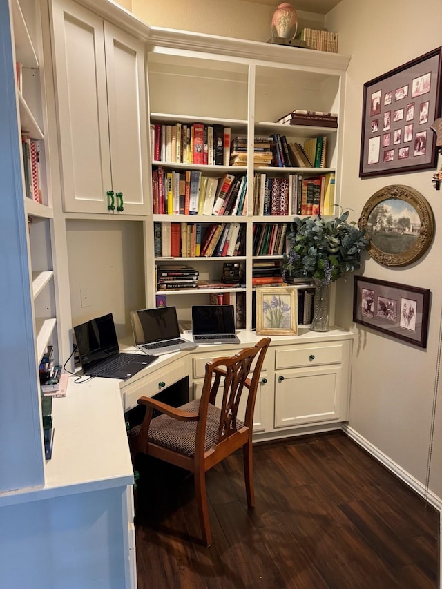22602 Water Edge Ln, Katy, TX 77494 - office featuring dark wood-type flooring