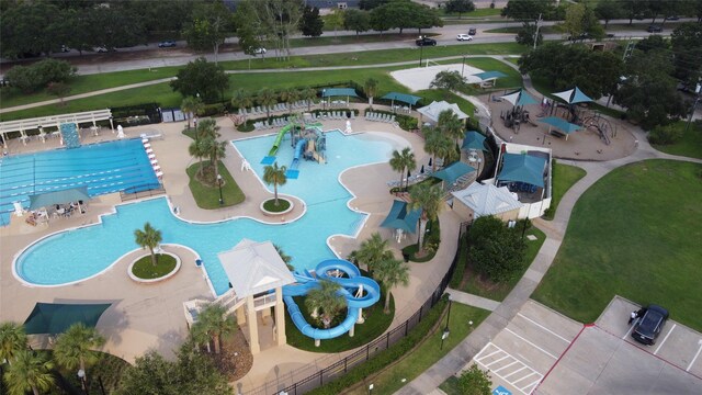 9311 Crescent Mill Dr, Missouri City, TX 77459 - bird's eye view of a pool area