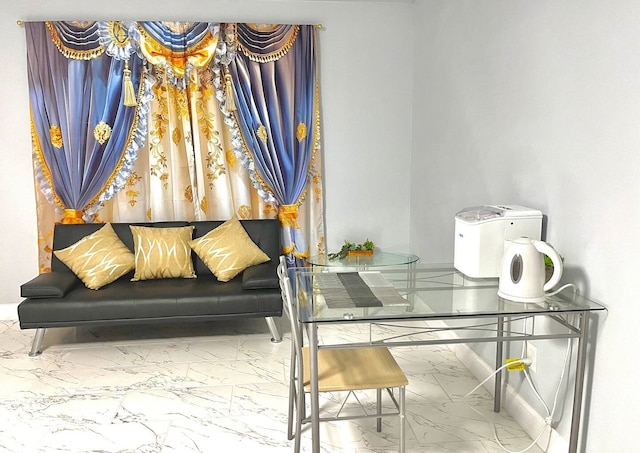 16959 Great Glen Dr, Houston, TX 77084 - living area with marble look tiles and baseboards