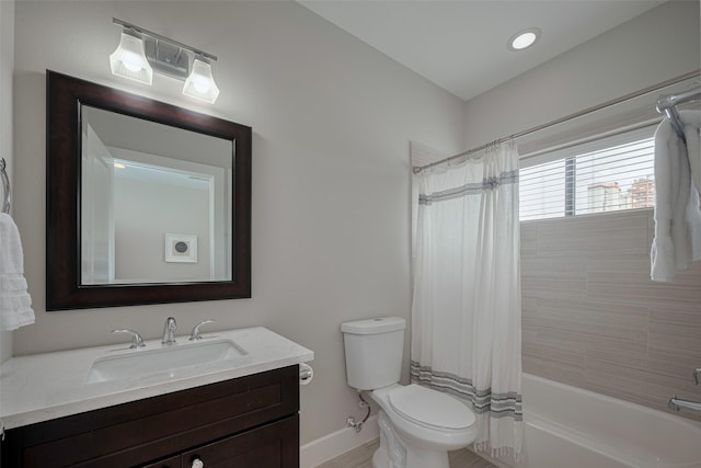 953 Saint Augustine St, Houston, TX 77023 - full bath featuring toilet, vanity, baseboards, and shower / tub combo