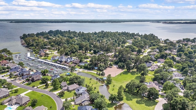 12596 Point Aquarius Blvd, Willis, TX 77318 - aerial view of property's location featuring a large body of water and nearby suburban area