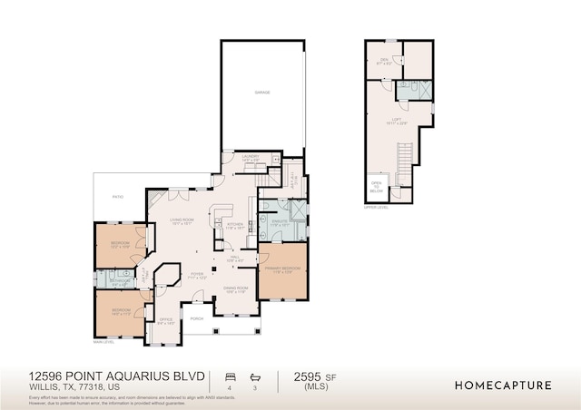 12596 Point Aquarius Blvd, Willis, TX 77318 - property floor plan