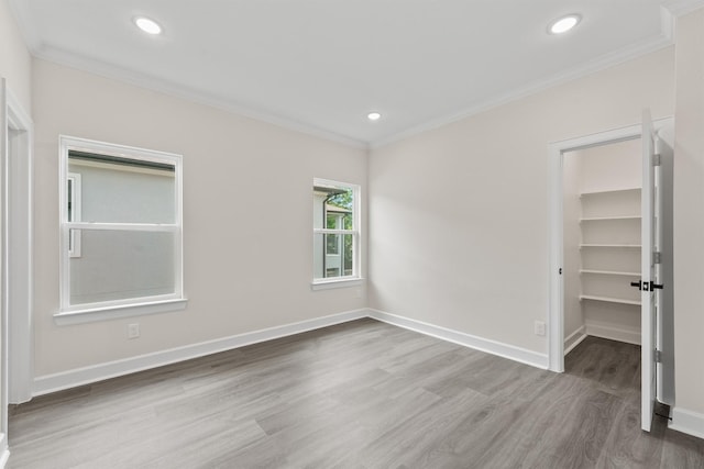 8102 Lanham Ln Unit A, Houston, TX 77075 - unfurnished room featuring ornamental molding, wood finished floors, recessed lighting, and baseboards