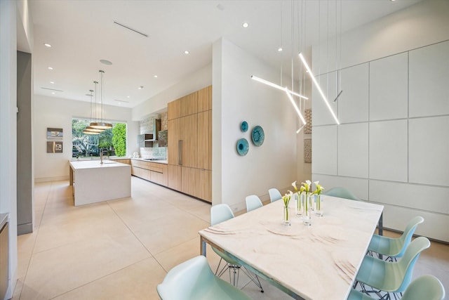 311 Brown Saddle St, Houston, TX 77057 - dining room featuring recessed lighting and light tile patterned flooring