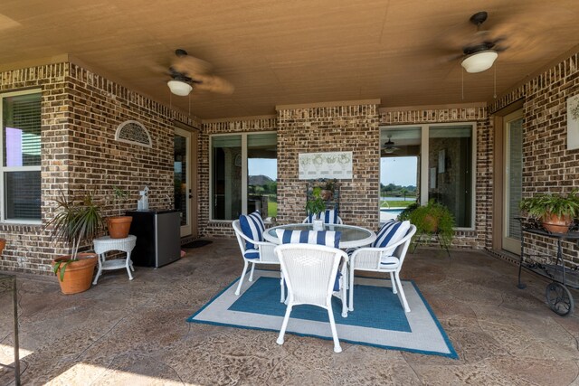 11702 Saporito Way, Richmond, TX 77406 - view of patio / terrace with a ceiling fan and outdoor dining area