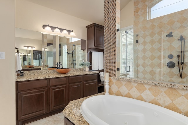 11702 Saporito Way, Richmond, TX 77406 - bathroom with a stall shower, a tub with jets, and vanity