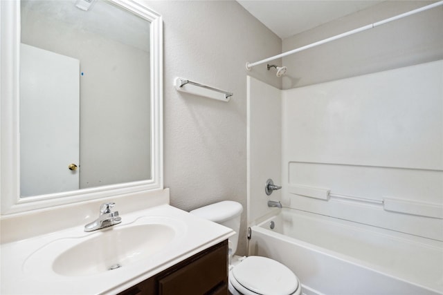 19826 Creston Cove Ct, Cypress, TX 77433 - bathroom featuring toilet, vanity, and bathing tub / shower combination
