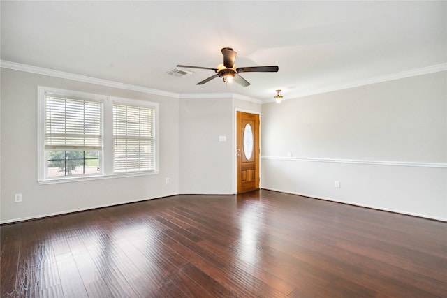 19826 Creston Cove Ct, Cypress, TX 77433 - spare room with ceiling fan, wood finished floors, crown molding, and baseboards