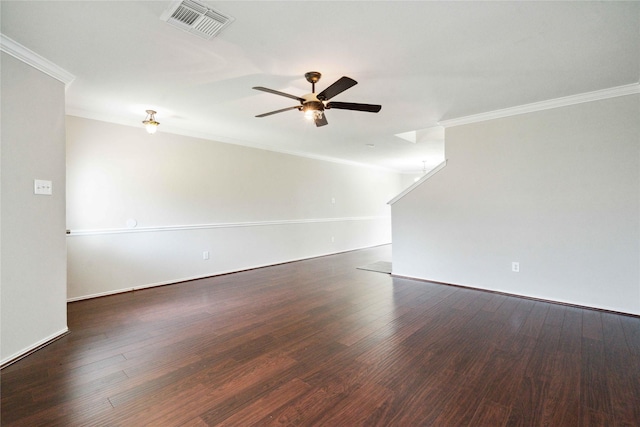 19826 Creston Cove Ct, Cypress, TX 77433 - unfurnished room featuring ornamental molding, ceiling fan, wood finished floors, and baseboards