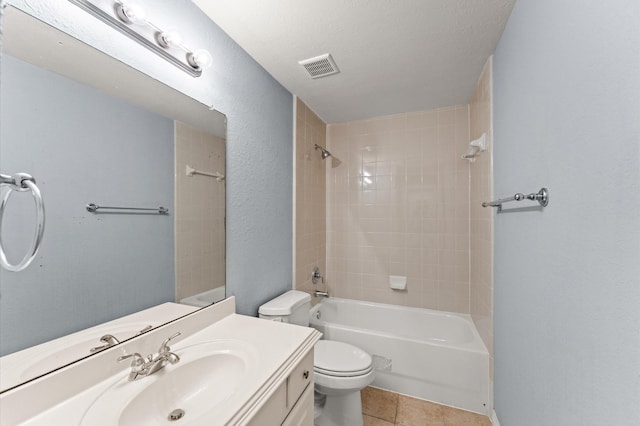 10106 Holly Chase Dr, Houston, TX 77042 - bathroom with toilet, tile patterned floors, shower / bath combination, and vanity
