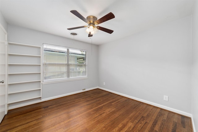 8022 Ridgeview Dr, Houston, TX 77055 - empty room featuring baseboards, wood finished floors, and ceiling fan