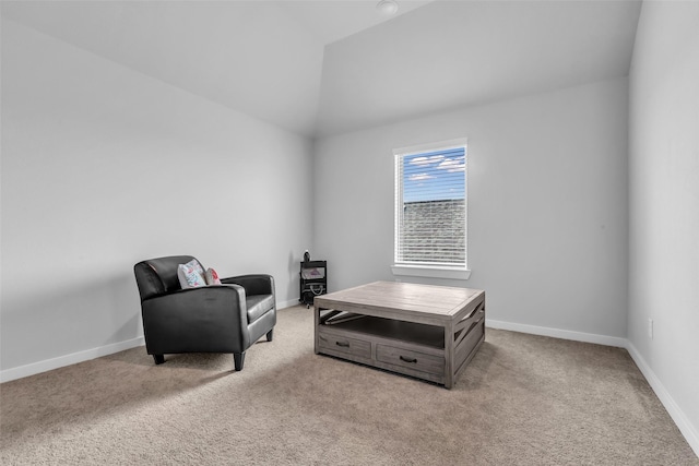8310 Royal Breeze Dr, Cypress, TX 77433 - living area with carpet flooring, vaulted ceiling, and baseboards